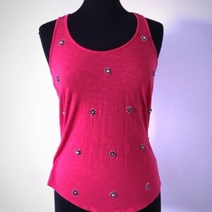 Express Pink Embellished Tank Top